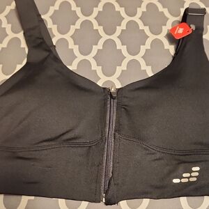 BCG High Support Black Zip-Front Sports Bra - New With Tags